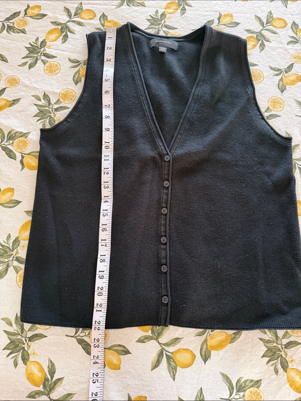 Banana Republic Black Sleeveless V-Neck Button Front Tank - Picture 5 of 5